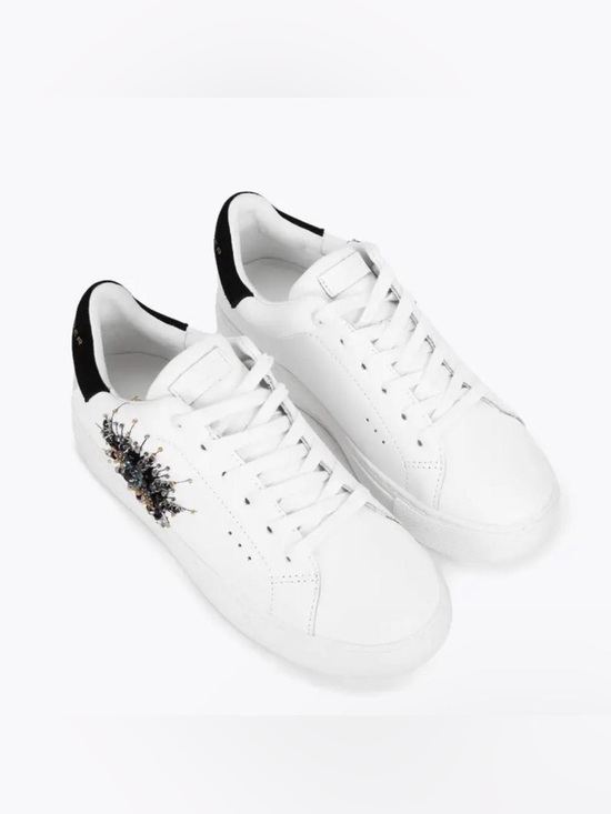 Kurt Geiger Laney Evil Eye Sneakers Black White Leather UK 39 US 7.5 8 Rare - Picture 2 of 7